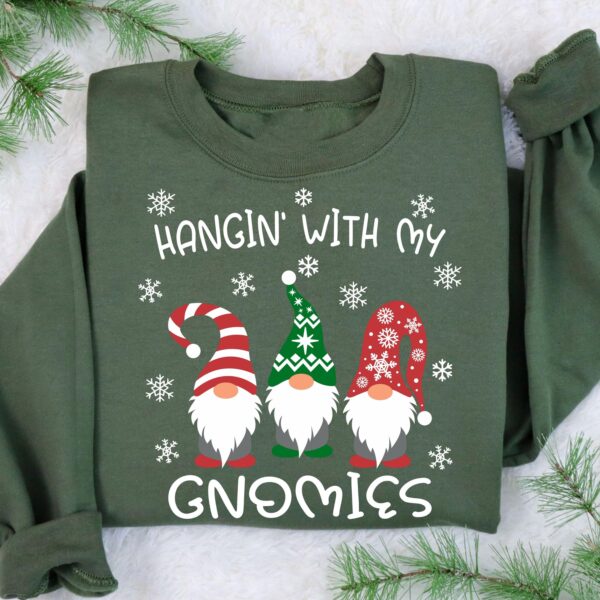 funny christmas sweatshirt hangin with my gnomies design family matching sweater with holiday gnomes for seasonal celebrations ci0qs scaled