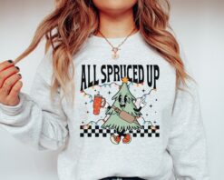 Funny Christmas Sweatshirt All Spruced Up Crewneck Unique Design for Holiday Celebrations Vintage Style Comfortable Fit 4 funny christmas sweatshirt all spruced up crewneck unique design for holiday celebrations vintage style comfortable fit akbxk