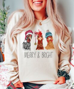 funny christmas sweatshirt featuring chickens for farm animal lovers cute holiday sweater with unique design 2inaz