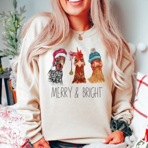 funny christmas sweatshirt featuring chickens for farm animal lovers cute holiday sweater with unique design 2inaz