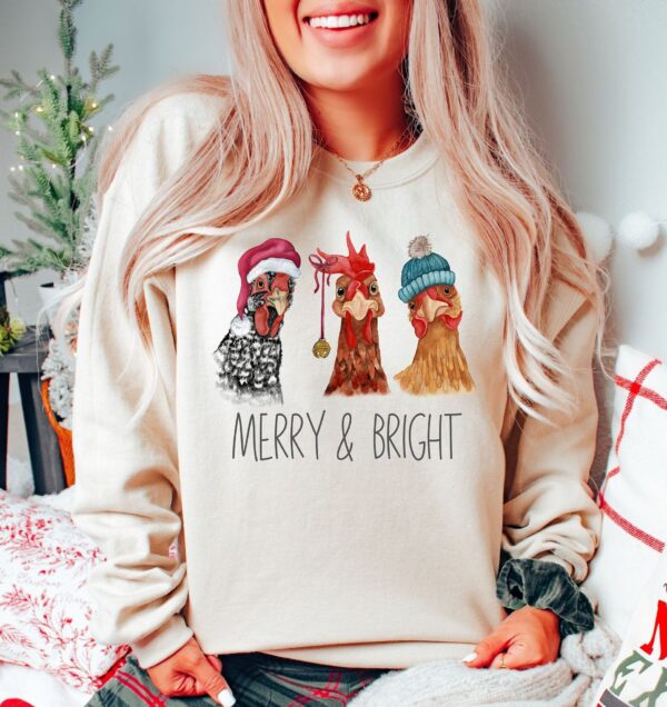 funny christmas sweatshirt featuring chickens for farm animal lovers cute holiday sweater with unique design 2inaz