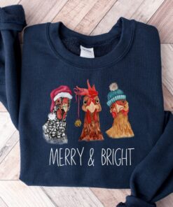 funny christmas sweatshirt featuring chickens for farm animal lovers cute holiday sweater with unique design cwplq