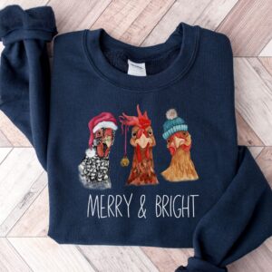 funny christmas sweatshirt featuring chickens for farm animal lovers cute holiday sweater with unique design cwplq