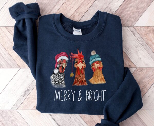 funny christmas sweatshirt featuring chickens for farm animal lovers cute holiday sweater with unique design cwplq