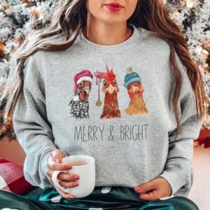 funny christmas sweatshirt featuring chickens for farm animal lovers cute holiday sweater with unique design exquo