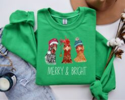 funny christmas sweatshirt featuring chickens for farm animal lovers cute holiday sweater with unique design nrip5