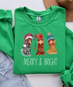 funny christmas sweatshirt featuring chickens for farm animal lovers cute holiday sweater with unique design nrip5