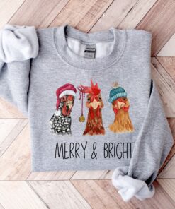 funny christmas sweatshirt featuring chickens for farm animal lovers cute holiday sweater with unique design pgpnf