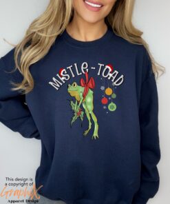 funny christmas sweatshirt featuring missile toad and mistletoe frog design man i love frogs milf theme for unique holiday style gwazs