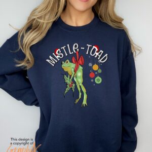 funny christmas sweatshirt featuring missile toad and mistletoe frog design man i love frogs milf theme for unique holiday style gwazs