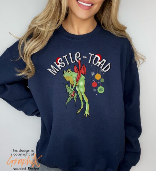 funny christmas sweatshirt featuring missile toad and mistletoe frog design man i love frogs milf theme for unique holiday style gwazs