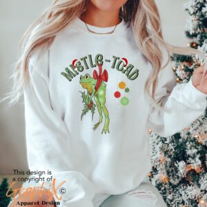 funny christmas sweatshirt featuring missile toad and mistletoe frog design man i love frogs milf theme for unique holiday style zt7hj