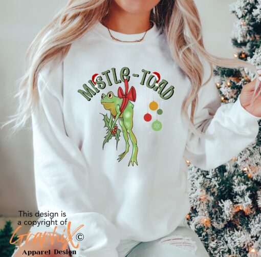 funny christmas sweatshirt featuring missile toad and mistletoe frog design man i love frogs milf theme for unique holiday style zt7hj