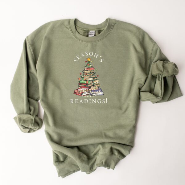 funny christmas sweatshirt for book lovers reading theme librarian sweater with christmas tree design for readers and bookworms a5u5y scaled