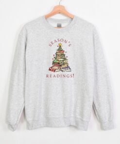 funny christmas sweatshirt for book lovers reading theme librarian sweater with christmas tree design for readers and bookworms j5bs9 scaled