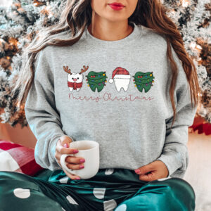 funny christmas sweatshirt for dentists with tooth design unique xmas crewneck for dental assistants and dental professionals 05brd