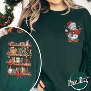 funny christmas sweatshirt for librarians book lover design with snowman reading unique library apparel for bookworms 3zjut