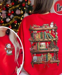 funny christmas sweatshirt for librarians book lover design with snowman reading unique library apparel for bookworms b14wk