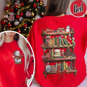 funny christmas sweatshirt for librarians book lover design with snowman reading unique library apparel for bookworms b14wk