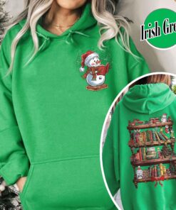 funny christmas sweatshirt for librarians book lover design with snowman reading unique library apparel for bookworms xcybr