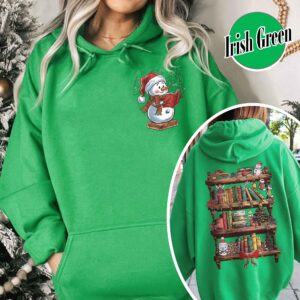 funny christmas sweatshirt for librarians book lover design with snowman reading unique library apparel for bookworms xcybr