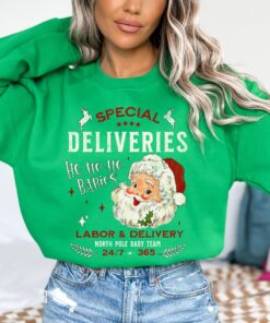 funny christmas sweatshirt for nicu and labor delivery nurses with special deliveries design comfortable holiday apparel ey3sm