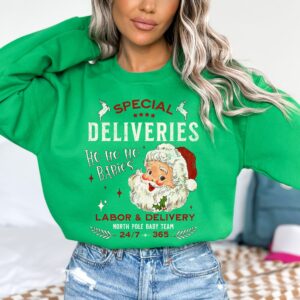 funny christmas sweatshirt for nicu and labor delivery nurses with special deliveries design comfortable holiday apparel ey3sm