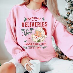 funny christmas sweatshirt for nicu and labor delivery nurses with special deliveries design comfortable holiday apparel vkmqz