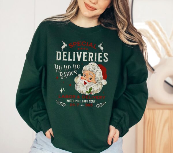 funny christmas sweatshirt for nicu and labor delivery nurses with special deliveries design comfortable holiday apparel w6ow4