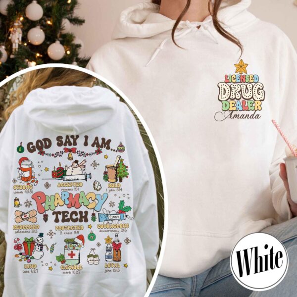 funny christmas sweatshirt for pharmacy techs unique pharmacy shirt with bible verse design ideal for future nurses hynwb