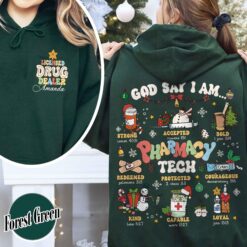 Funny Christmas Sweatshirt for Pharmacy Techs  Unique Pharmacy Shirt with Bible Verse Design  Ideal for Future Nurses
