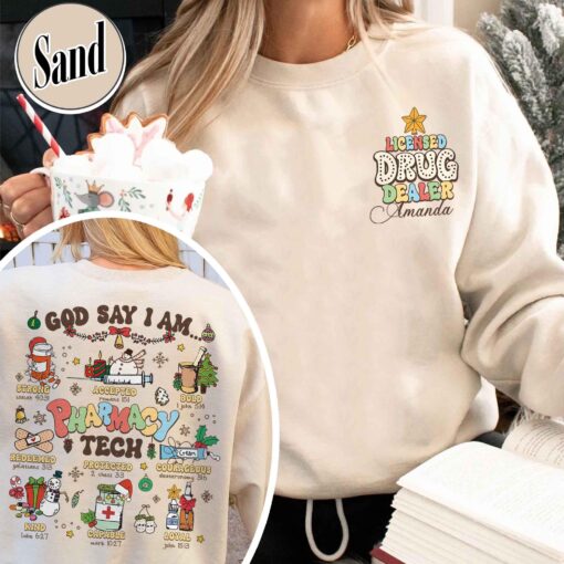 funny christmas sweatshirt for pharmacy techs unique pharmacy shirt with bible verse design ideal for future nurses ywil7