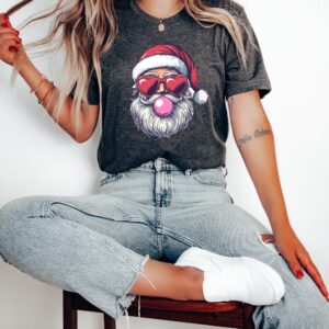 funny christmas sweatshirt for women featuring bubble gum santa design perfect for holiday parties and festive gatherings a5ysw