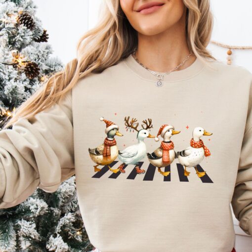 funny christmas sweatshirt for women featuring duck design perfect for farm lovers and holiday celebrations 6ovtz scaled