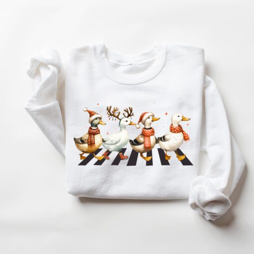 funny christmas sweatshirt for women featuring duck design perfect for farm lovers and holiday celebrations axk5l scaled