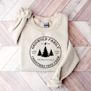 funny christmas sweatshirt griswold family design with christmas tree farm theme for holiday cheer and christmas vacation celebrations kulng scaled