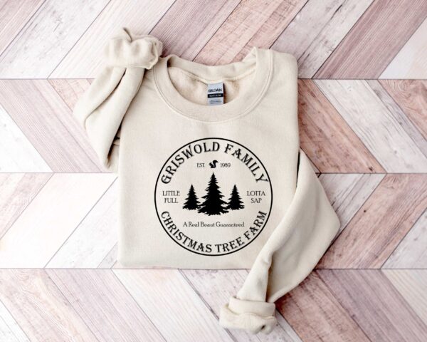 funny christmas sweatshirt griswold family design with christmas tree farm theme for holiday cheer and christmas vacation celebrations kulng scaled