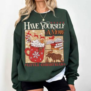 funny christmas sweatshirt have yourself a merry little christmas bookish hoodie for women perfect for bookworms ax90a