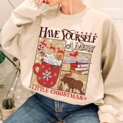 Funny Christmas Sweatshirt Have Yourself a Merry Little Christmas Bookish Hoodie for Women Perfect for Bookworms