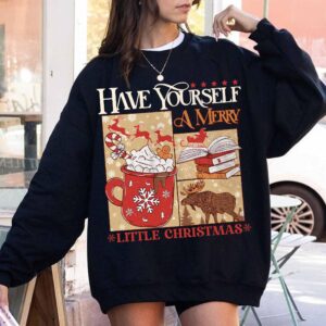 funny christmas sweatshirt have yourself a merry little christmas bookish hoodie for women perfect for bookworms t83lp