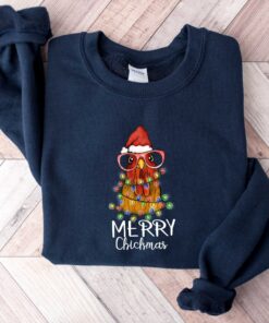 funny christmas sweatshirt merry chickmas chicken design for farmers vintage style long sleeve t shirt frwwf scaled