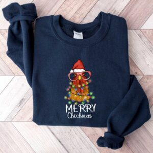 funny christmas sweatshirt merry chickmas chicken design for farmers vintage style long sleeve t shirt frwwf scaled