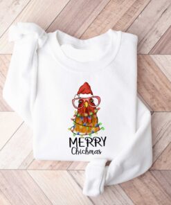 funny christmas sweatshirt merry chickmas chicken design for farmers vintage style long sleeve t shirt vwxxk scaled