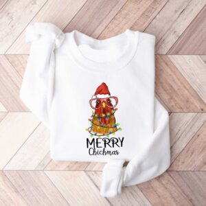 funny christmas sweatshirt merry chickmas chicken design for farmers vintage style long sleeve t shirt vwxxk scaled