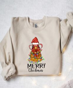 funny christmas sweatshirt merry chickmas chicken design for farmers vintage style long sleeve t shirt xwjfp scaled