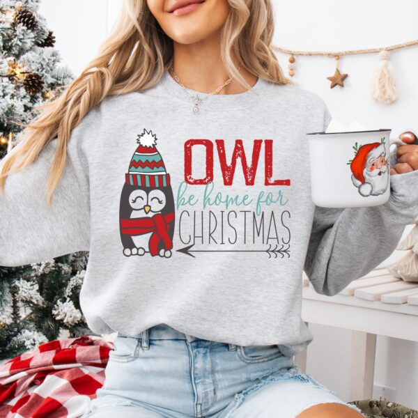 funny christmas sweatshirt owl be home for christmas crewneck unique design for holiday celebrations vintage style 3p79r scaled