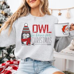 funny christmas sweatshirt owl be home for christmas crewneck unique design for holiday celebrations vintage style 3p79r scaled