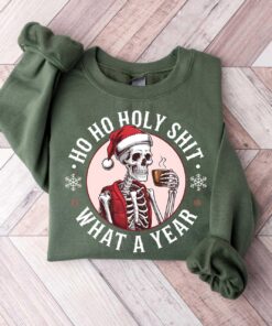 funny christmas sweatshirt skeleton santa claus design dead inside t shirt comfortable crewneck for holiday humor dbwck