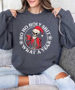 funny christmas sweatshirt skeleton santa claus design dead inside t shirt comfortable crewneck for holiday humor jwwzs