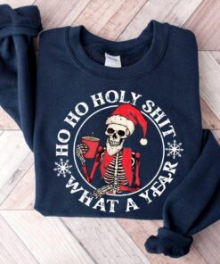 funny christmas sweatshirt skeleton santa claus design dead inside t shirt comfortable crewneck for holiday humor mlbti